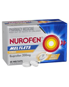 Nurofen Meltlets Citrus 200mg Ibuprofen 48 Pack