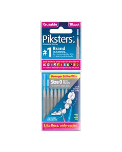 Piksters Interdental Brush Size 0 Grey 10 Pack 