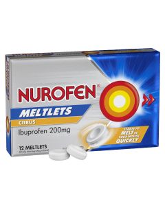 Nurofen Meltlets Citrus 200mg Ibuprofen 12 Pack