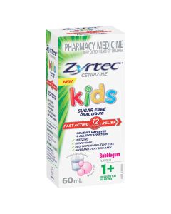 Zyrtec Kids Allergy & Hayfever Oral Liquid Bubblegum 60ml