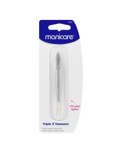 Manicare Triple X Tweezers, Gold Tipped