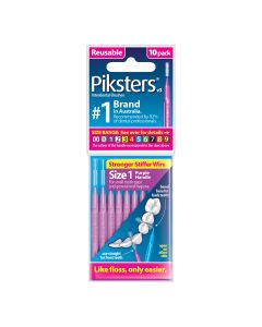 Piksters Interdental Brush Size 1 Purple 10 Pack 