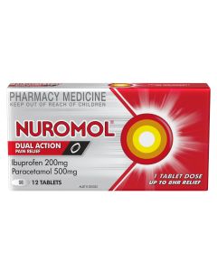 Nuromol Strong Pain Relief Tablets 12 pack Ibuprofen 200mg Paracetamol 500mg