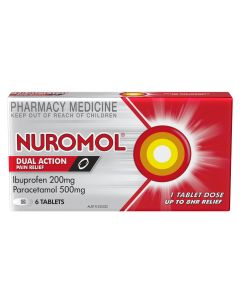 Nuromol Strong Pain Relief Tablets 6 pack Ibuprofen 200mg Paracetamol 500mg