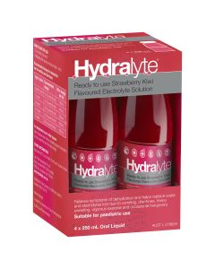 Hydralyte Strawberry Kiwi Flavoured Electrolyte Liquid 4 x 250mL