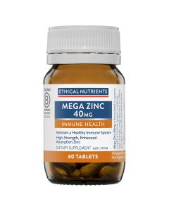 Ethical Nutrients Mega Zinc 40mg 60 Tablets