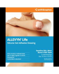 Allevyn Life Silicone Gel Adhesive Dressing 10.3x10.3cm 2 Pack