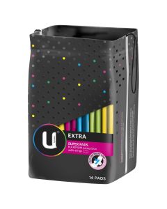 U By Kotex Super Extra Pads With Wings 14 Pack