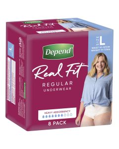 Depend Women Real Fit Underwear Large 8 Pack