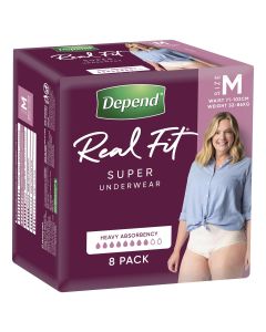 Depend Real Fit For Women Super Underwear Medium 8 Pack