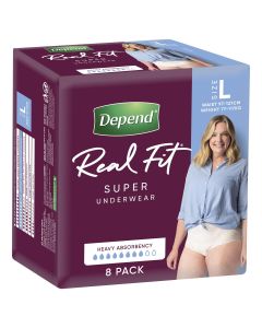 Depend Real Fit For Women Super Underwear Large 8 Pack