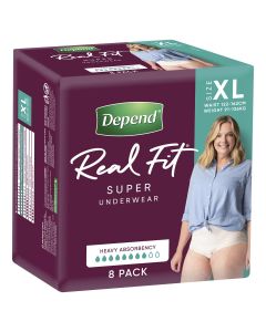 Depend Real Fit For Women Super Underwear Extra Large 8 Pack