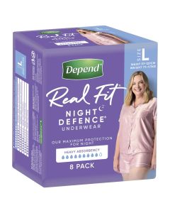 Depend Women Real Fit Underwear Night Defence Large 8 Pack