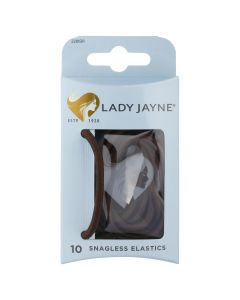 Lady Jayne Snagless Thick Elastics, Brown, Pack 10