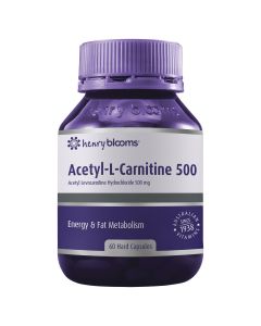 Henry Blooms Acetyl L-Carnitine 500 60 Vege Capsules