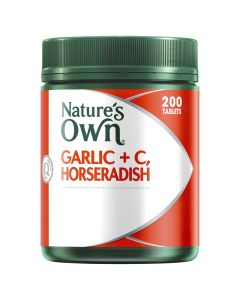 Nature's Own Garlic + C, Horseradish, Fenugreek & Marshmallow Tablets 200