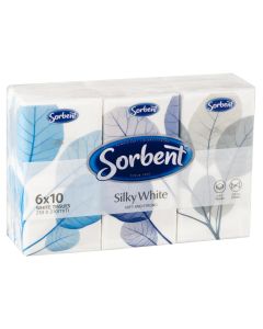 Sorbent Soft White Pocket Facial Tissues 6 Pack