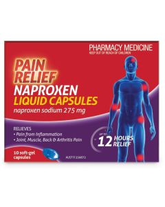 Pain Relief Naproxen Liquid Capsules 10 Pack